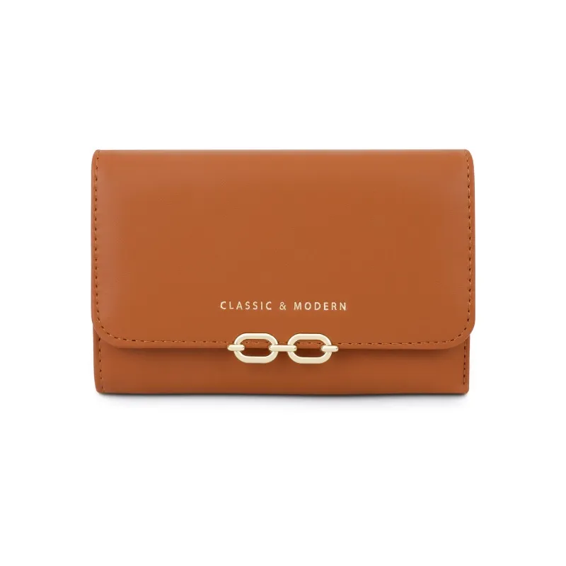 Portefeuille porte-cartes ultra fin à trois volets pour femmes de la meilleure marque